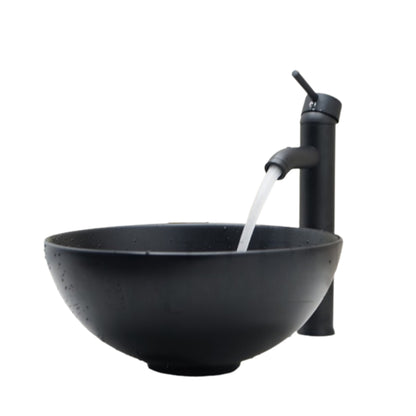 Black & White Ceramic Wash Basin Combine Deck Mounted Brass