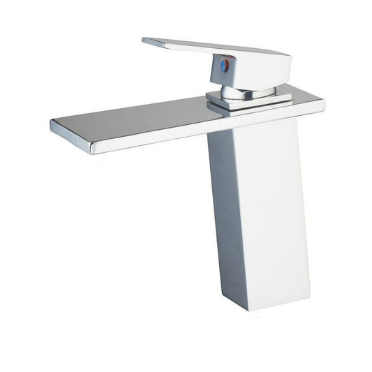 Solid Brass Waterfall Chrome Finish Bathroom Basin Mixer Tap