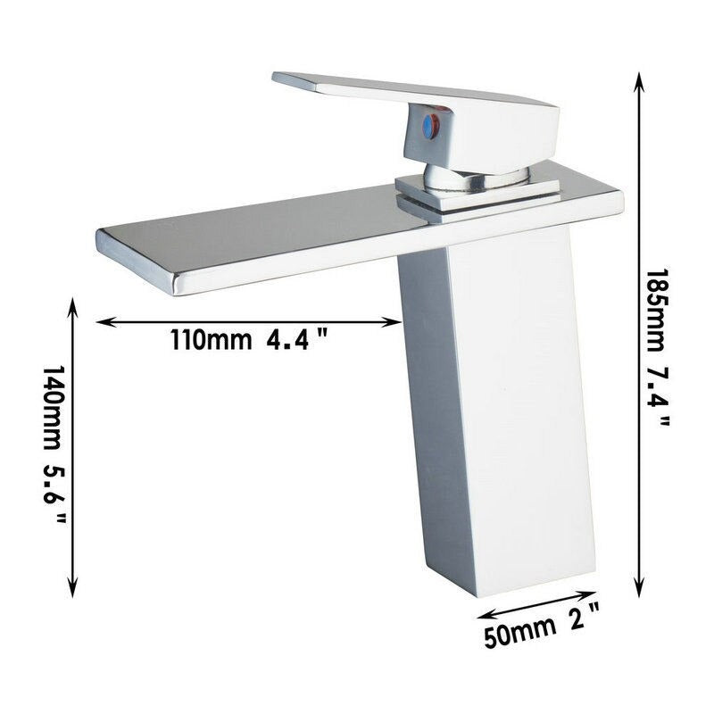 Solid Brass Waterfall Chrome Finish Bathroom Basin Mixer Tap