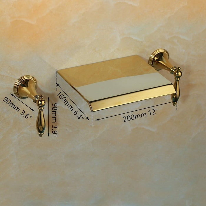 Golden Plated Bathtub Sink Faucet Mixer Tap
