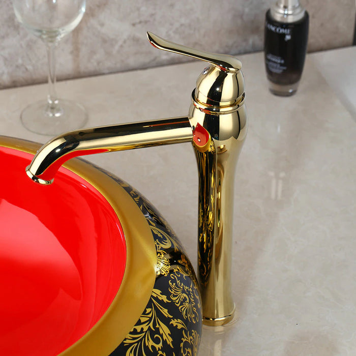 Luxury Painted Golden Basin Faucet Set