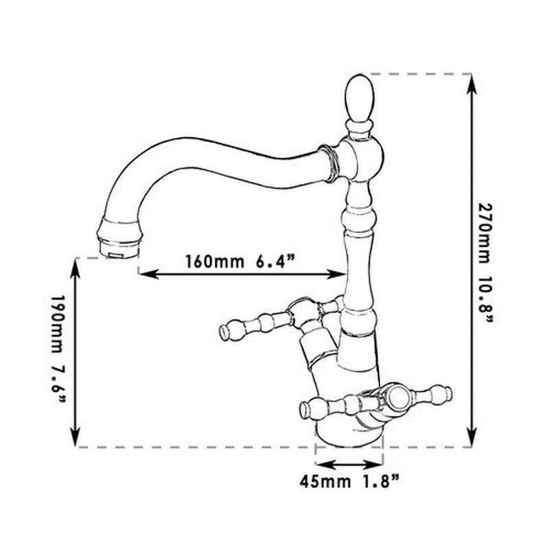 Brushed Nickel Swivel Dual Handles Faucets