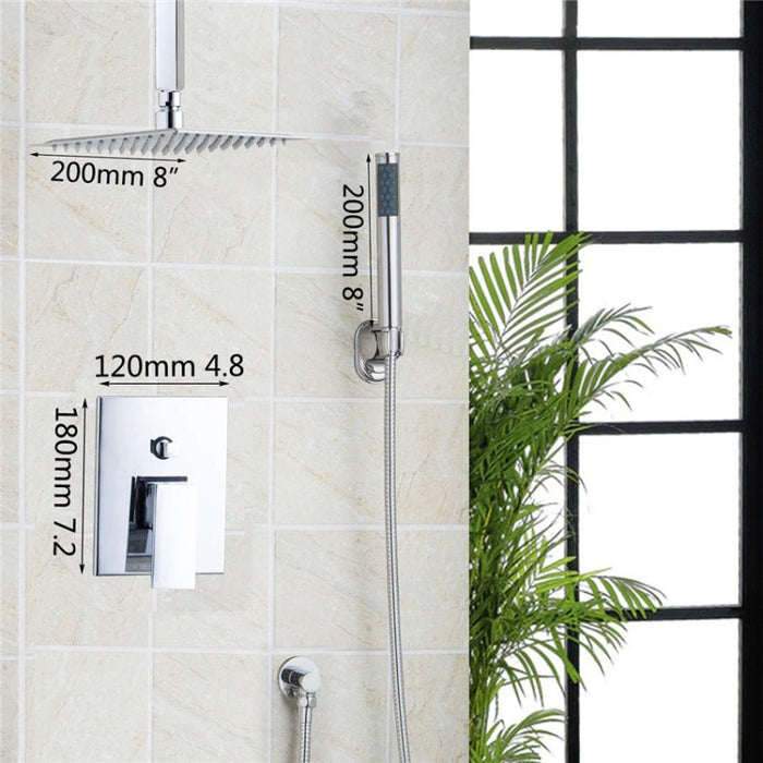 8 Inch Ceiling Mounted Rain Shower Faucet Set