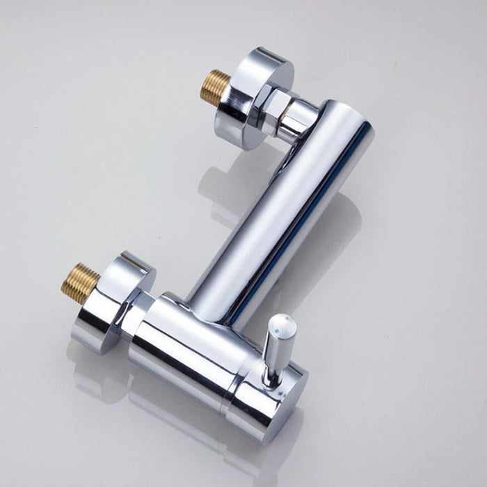 Solid Brass Chrome Wall Mount Bathroom Shower Faucet Set