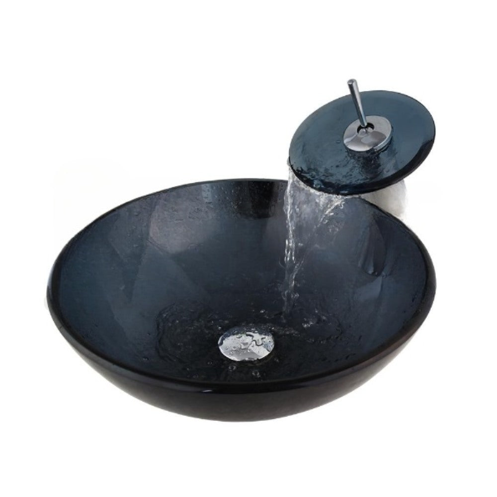 Transparent Artistic Glass Vessel Sink Set