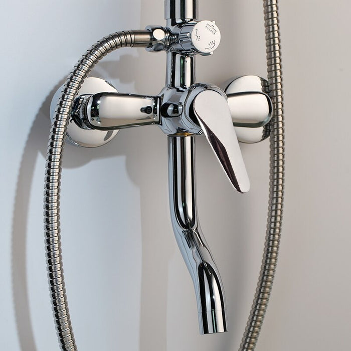 8 Inch Wall Mount Chrome Shower Faucet Set