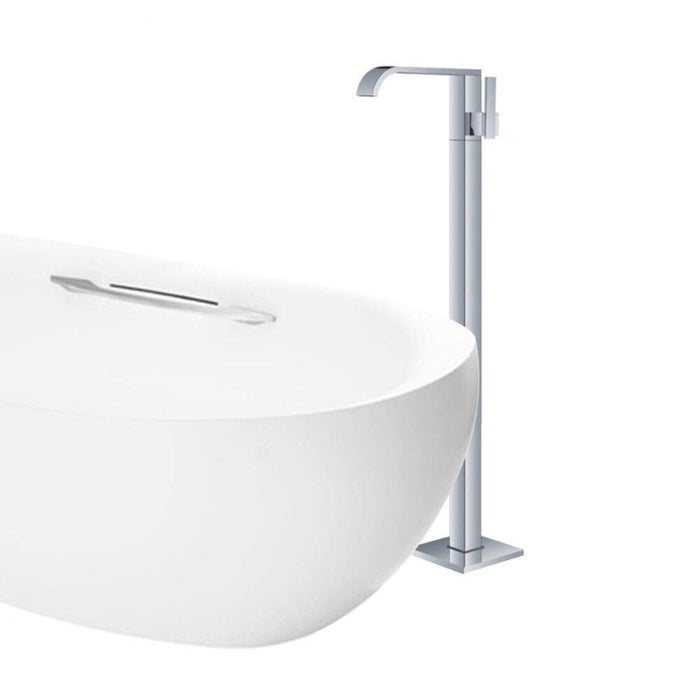Brass Chrome Bathtub Floor Stand Shower Faucet