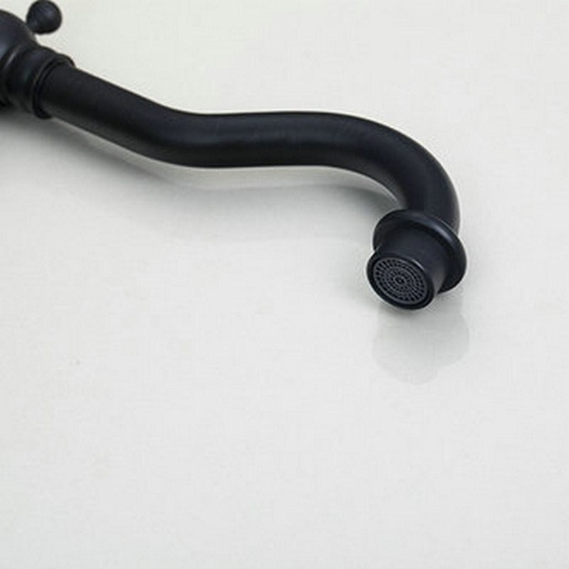 Double Handles Swivel 360 Oil Rubbed Black Vessel Tap