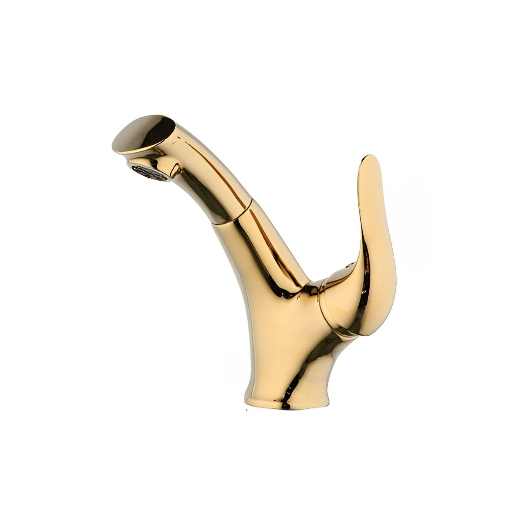 Golden Plated Rotated Bathroom Basin Mixer Tap