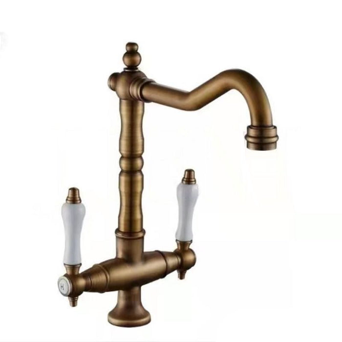 Antique Brass Faucet With 2 Handle