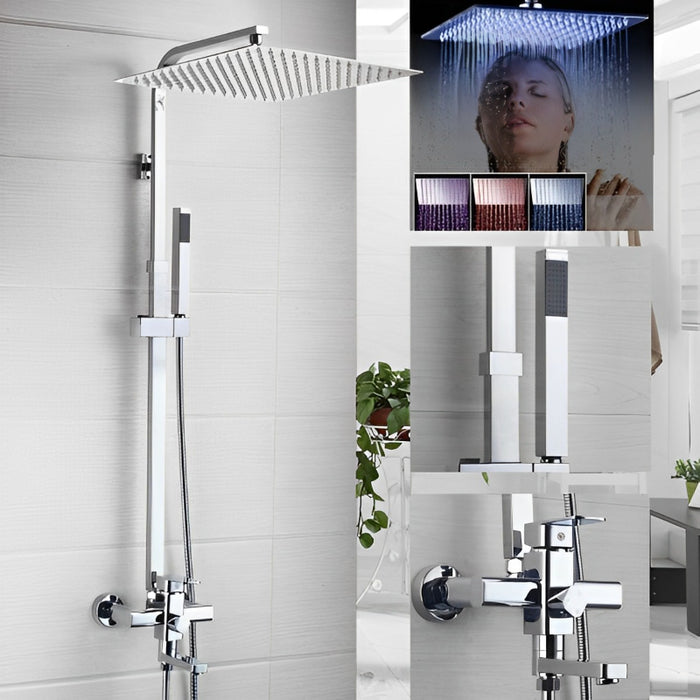 Chrome Brass Bathroom Head Wall Mounted Shower Set