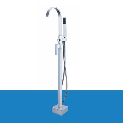 Solid Brass Floor Standing Tub Shower Faucet With Hand Shower Head