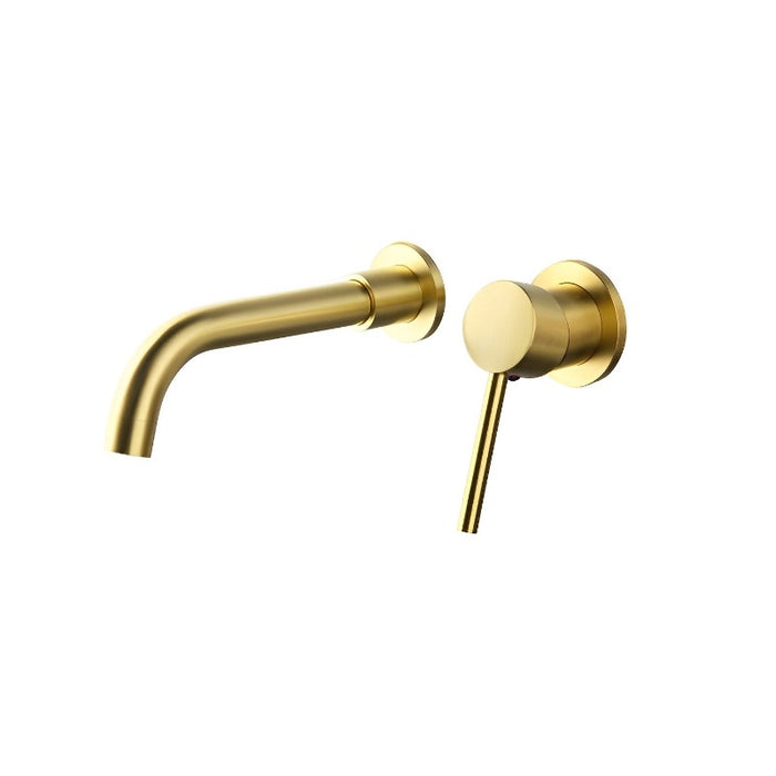 Luxury Brushed Golden Wall Mounted Bathroom Faucet