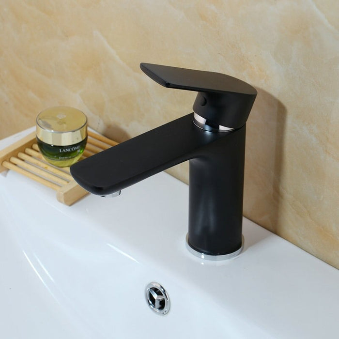 Black And White Painting Solid Brass Bathroom Mixer Tap