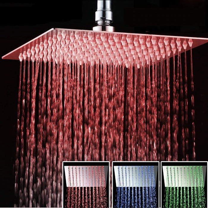 Stainless Steel LED Rainfall Bathroom Shower Set