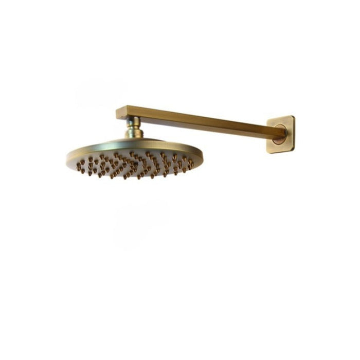Antique Brass Round Wall Mounted Bathroom Rainfall Shower Faucet Set