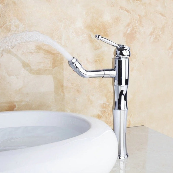Swivel Spout Polished Bathroom Basin Sink Hot and Cold Mixer Tap
