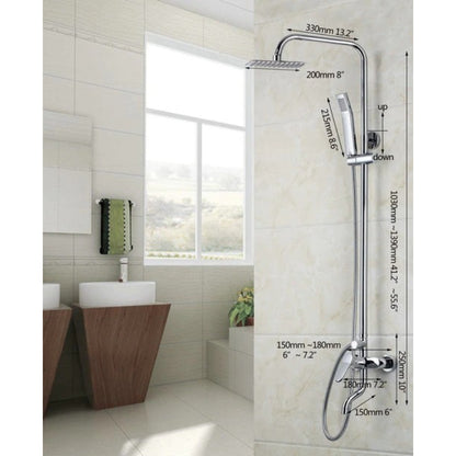 8 Inch Rainfall Solid Brass Shower Mixer Faucet Set