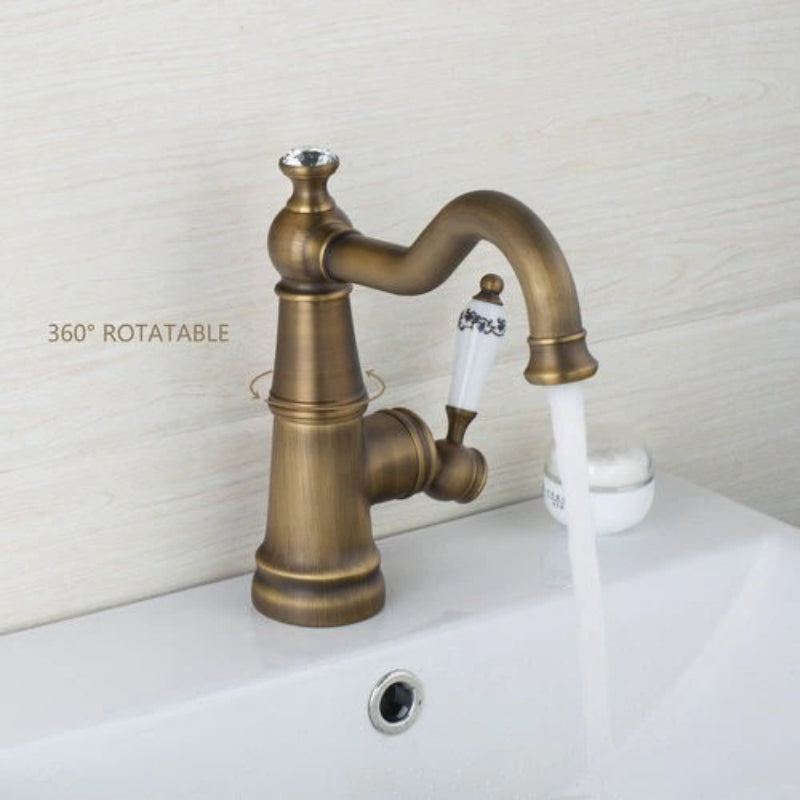 Antique Brass Swivel 360 Rotated Stream Faucet