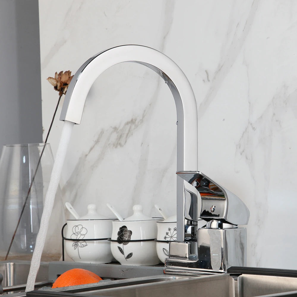 360 Swivel Chrome Brass Kitchen Water Tap Faucet