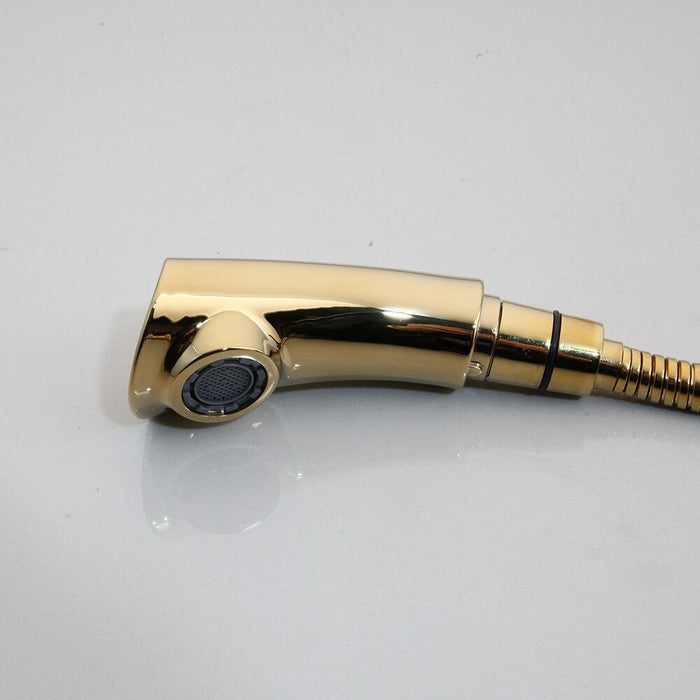 Golden Plated Rotated Bathroom Basin Mixer Tap
