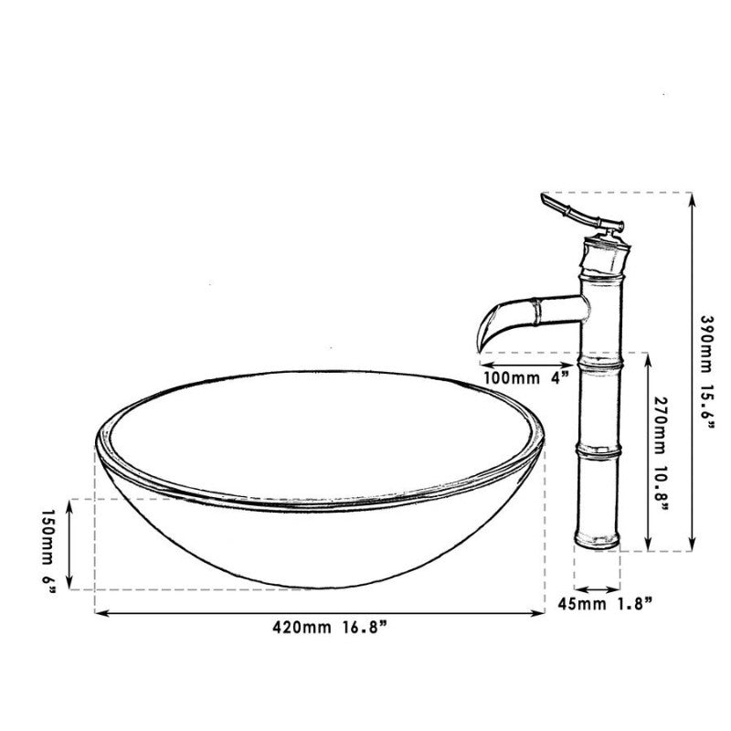 Antique Brass Vessel Bathroom Sink Set