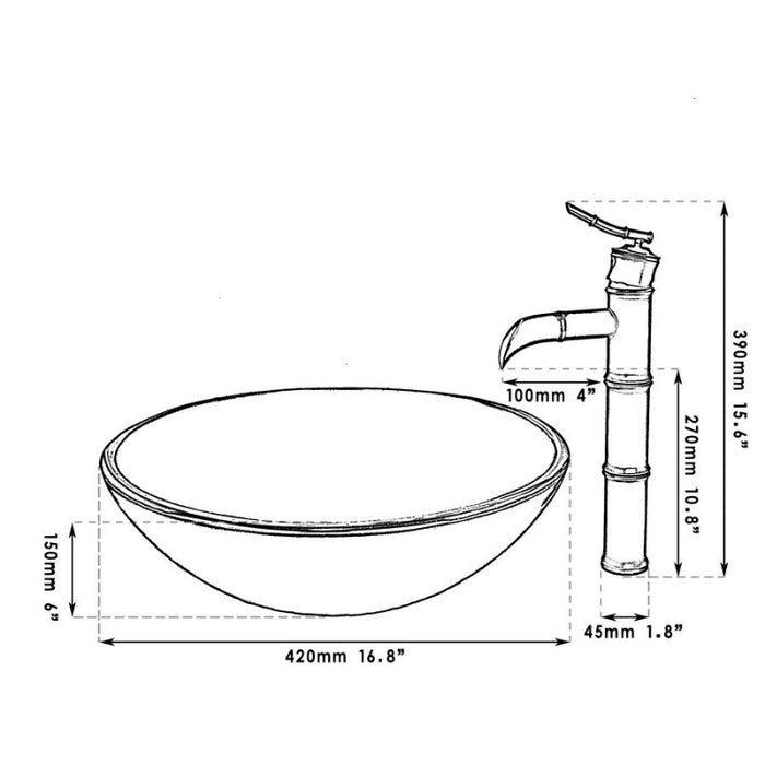 Antique Brass Vessel Bathroom Sink Set