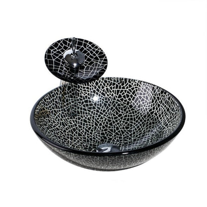 Round Bathroom Handmade Article Washbasin Sink Set