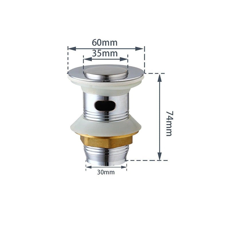 Chrome Brass Pop Up Waste Round Plug