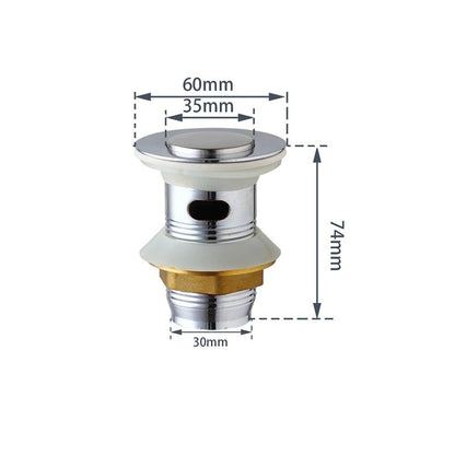 Chrome Brass Pop Up Waste Round Plug