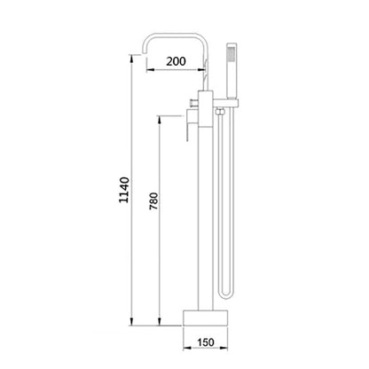 Solid Brass Bathtub Floor Mounted Standing Faucets