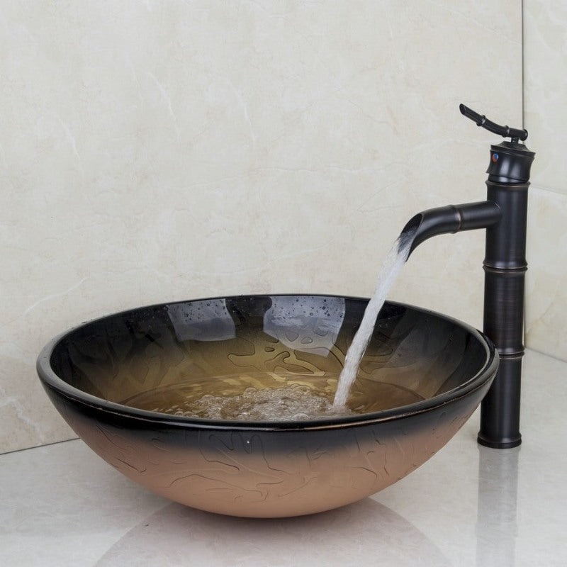 Antique Brass Vessel Bathroom Sink Set