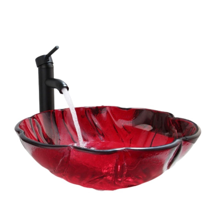 Red Translucent Bathroom Sink Set