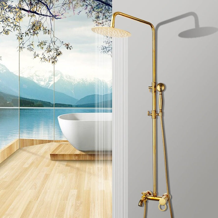 Gold Plated Bathroom Shower Faucet Set
