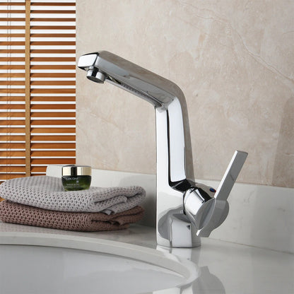 Solid Brass Single Handle Bathroom Waterfall Faucet