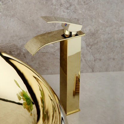 Golden Plated Bathroom Ceramic Basin Sink