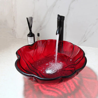 Red Translucent Bathroom Sink Set