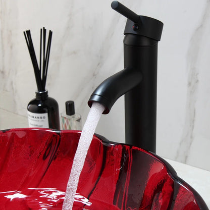 Red Translucent Bathroom Sink Set