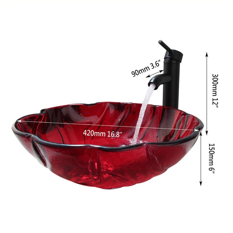 Red Translucent Bathroom Sink Set