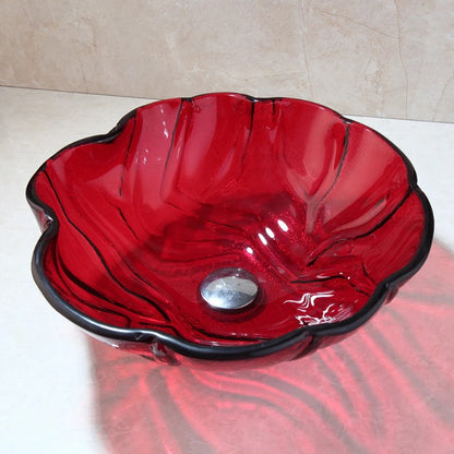 Red Translucent Bathroom Sink Set