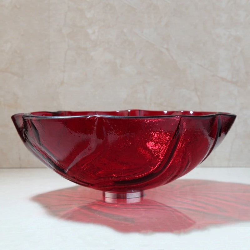 Red Translucent Bathroom Sink Set