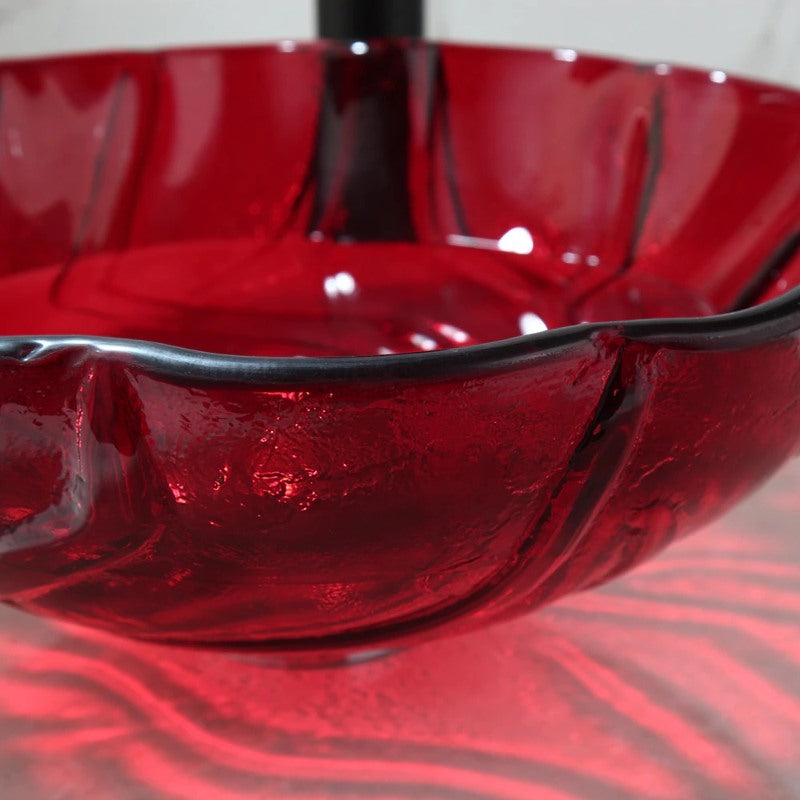 Red Translucent Bathroom Sink Set