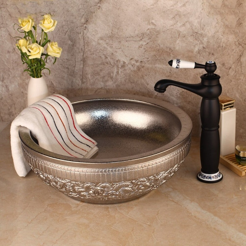 Hand Painting Lavatory Bathroom Basin Sink Set