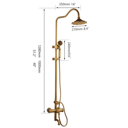 Antique Brass Bathroom Shower Set | Classic Style | Dual Handle