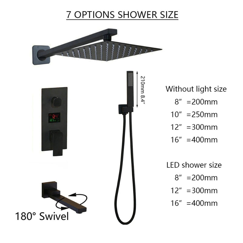 Matte Black Bathroom Shower Set