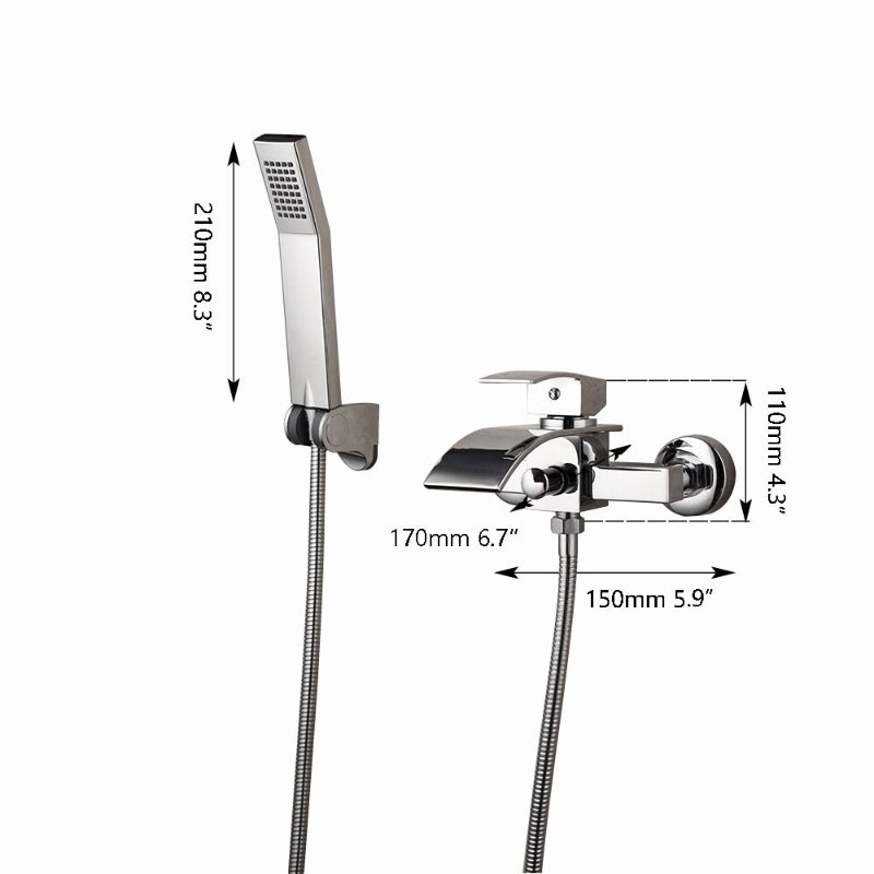 Chrome Polished Bathroom Bath Mixer Shower Set