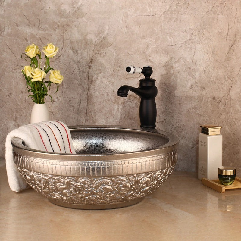 Hand Painting Lavatory Bathroom Basin Sink Set