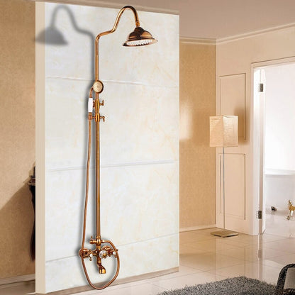 Gold Polish Solid Brass Bathroom Bathtub Shower Set