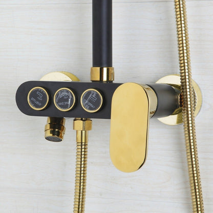 Gold-Plated Rain Mixer Shower Combo Set