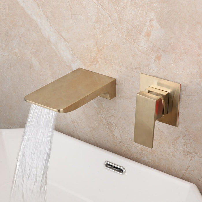 Brushed Gold Bathroom And Bathtub Faucet